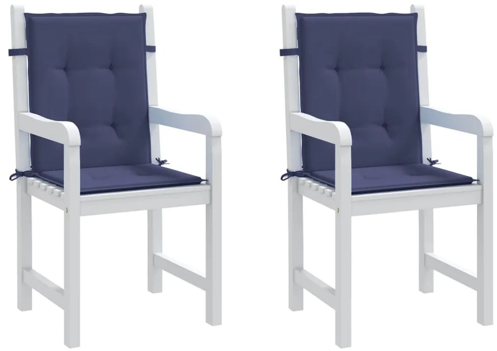 Almofadões p/ cadeira de encosto baixo 2pcs tecido azul-marinho