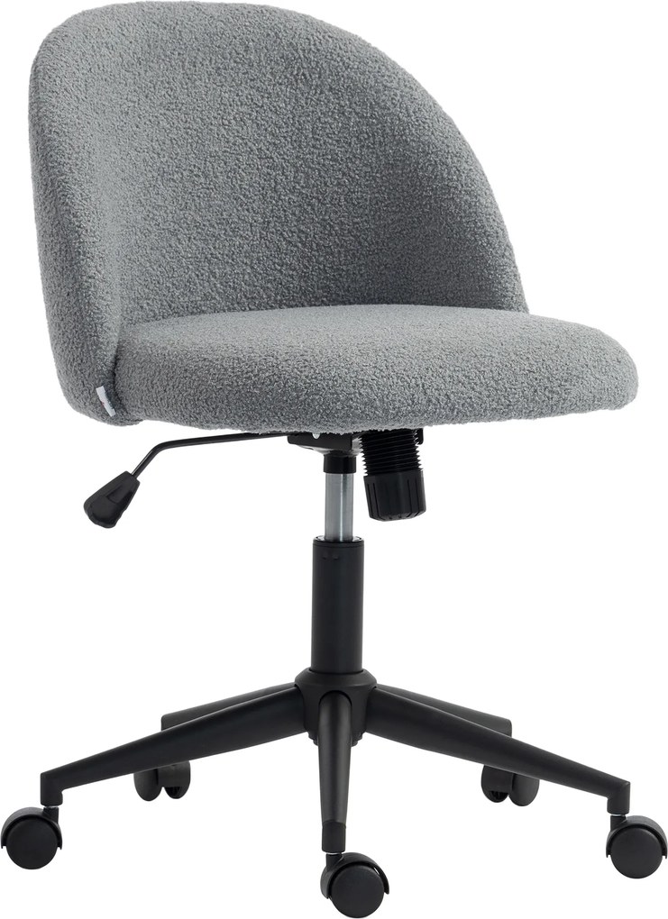 Cadeira de Escritório Ergonómica, 59 x 52 x 84,5 cm, Altura Ajustável, Cinzenta