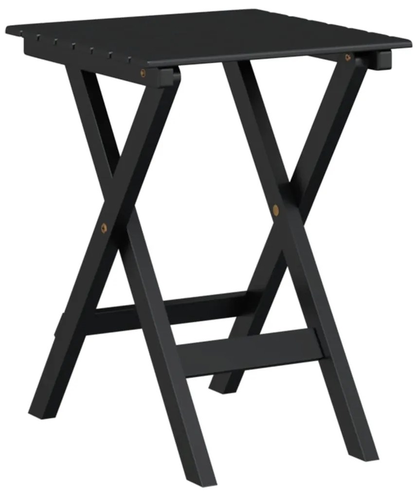 Cadeiras de baloiço 2 pcs c/ mesa dobrável álamo maciço preto