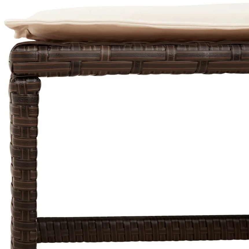 17 pcs conjunto jantar p/ jardim c/ almofadões vime PE castanho