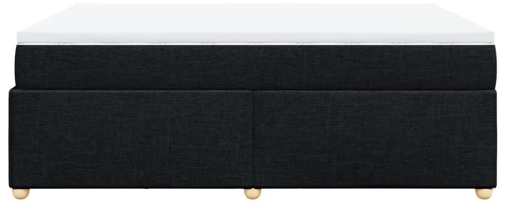Cama com molas/colchão 140x190 cm tecido preto