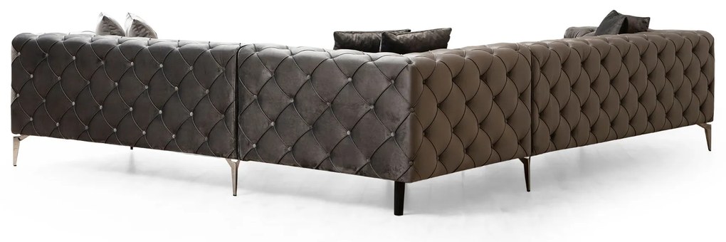 Sofá de Canto Como – Antracite – 310 cm x 70 cm x 270 cm