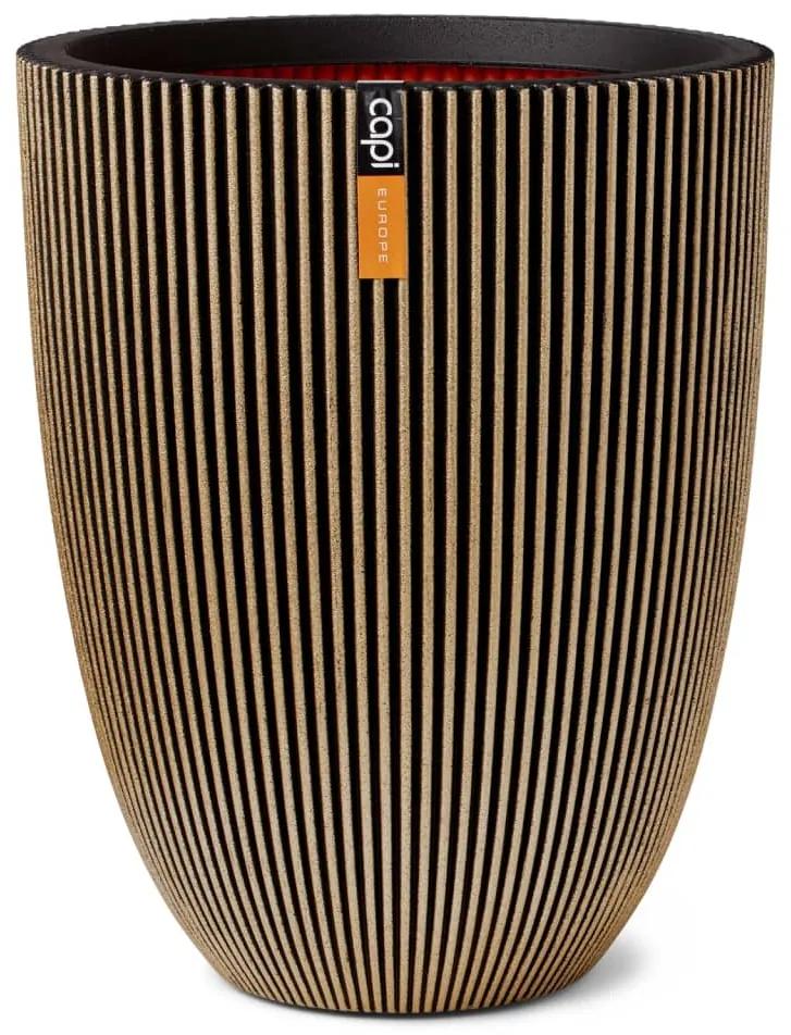 Capi Vaso elegante Groove 46x58 cm preto e dourado
