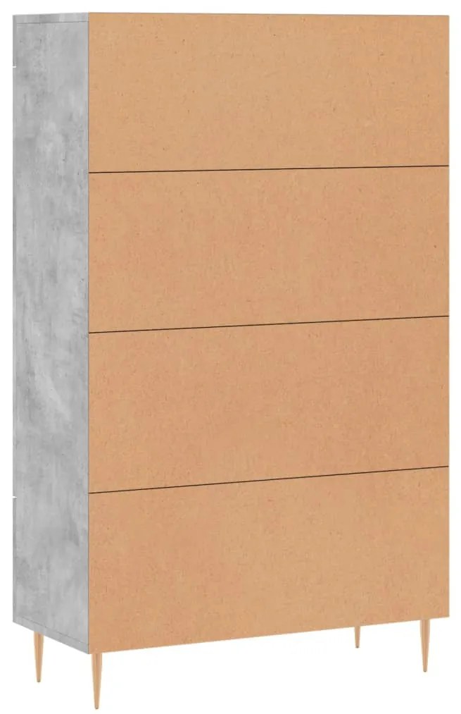 Aparador alto 69,5x31x115 cm derivados de madeira cinza-cimento