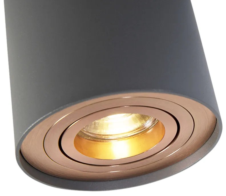 Projetores de teto Rondoo Up cinzento & cobre rotativo e inclinável Design,Moderno