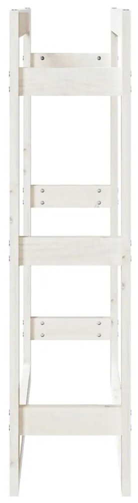 Suporte para lenha 80x25x100 cm pinho maciço branco