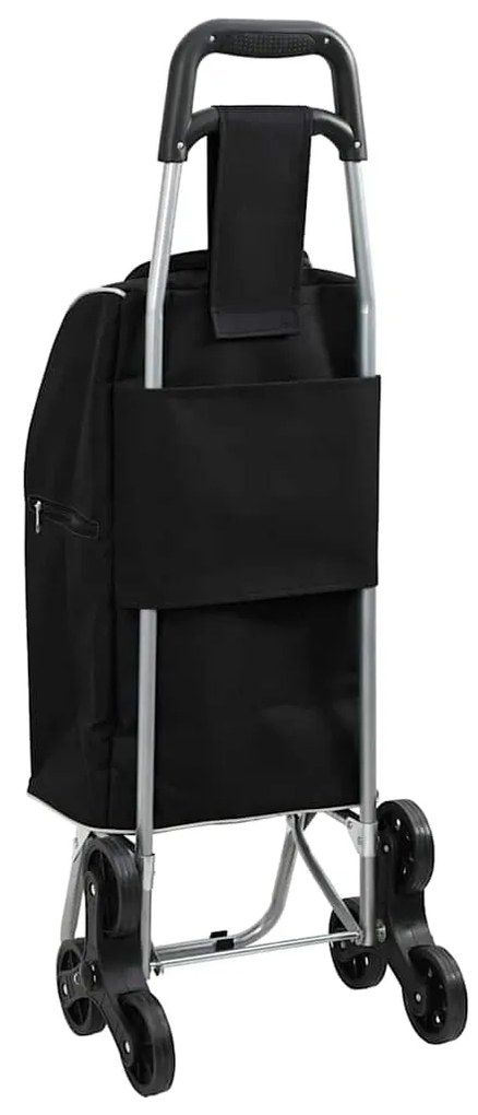 Carrinho de Compras vidaXL com Escada Preto 38 L