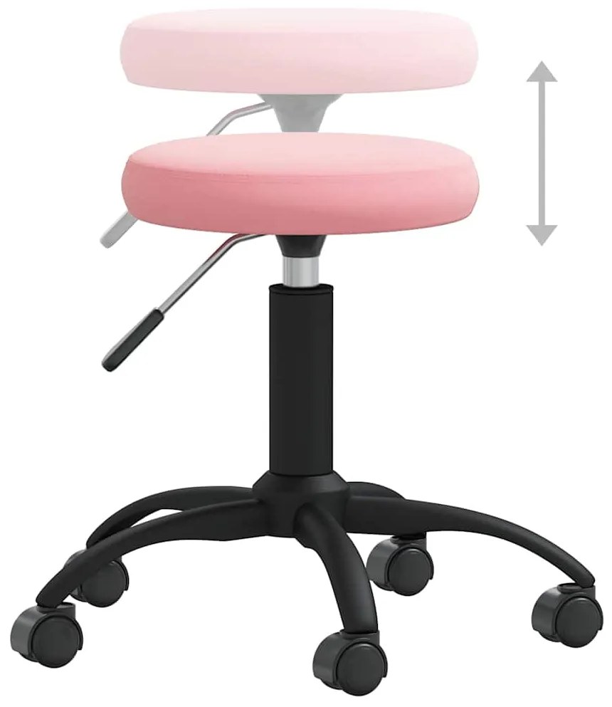Cadeira de escritório giratória veludo rosa