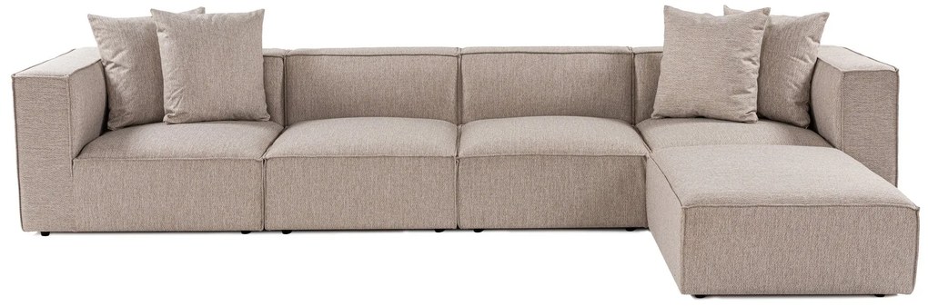 Sofá de Canto Sora – Bege Areia – 350 cm x 65 cm x 190 cm