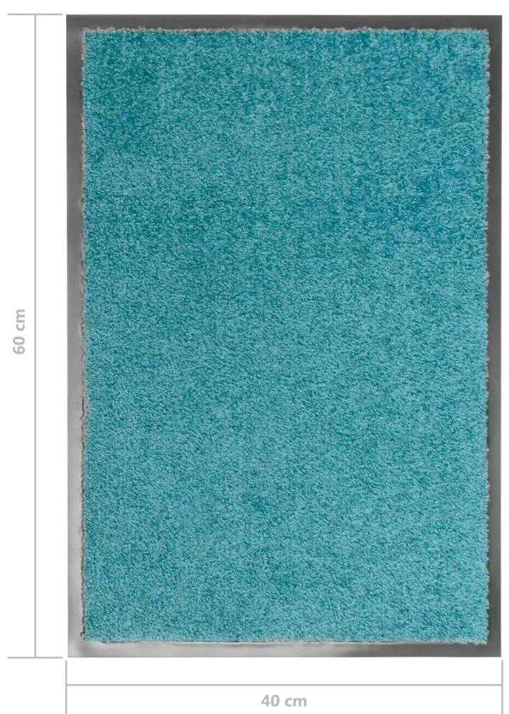 Tapete de porta lavável 40x60 cm azul ciano