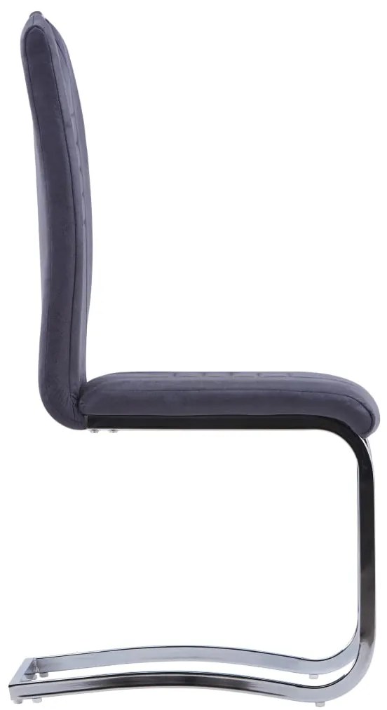 7 pcs conjunto de jantar camurça artificial cinzento