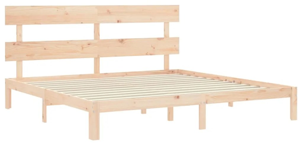 Cama sem colchão 200x200 cm madeira de pinho maciça