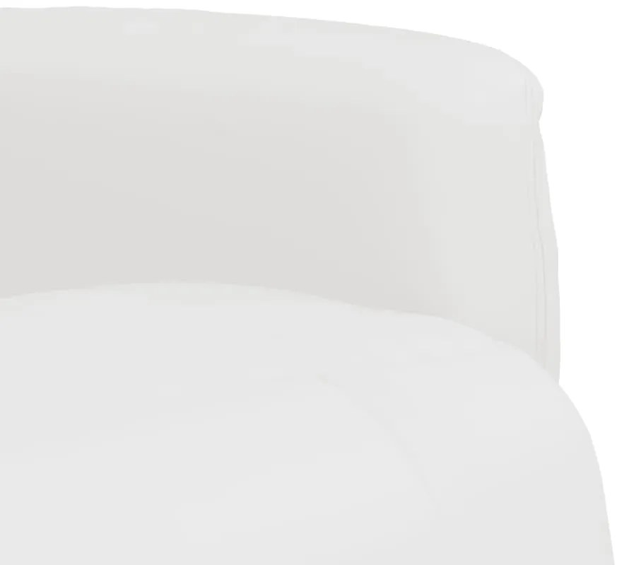 Cadeira reclinável com apoio de pés couro artificial branco