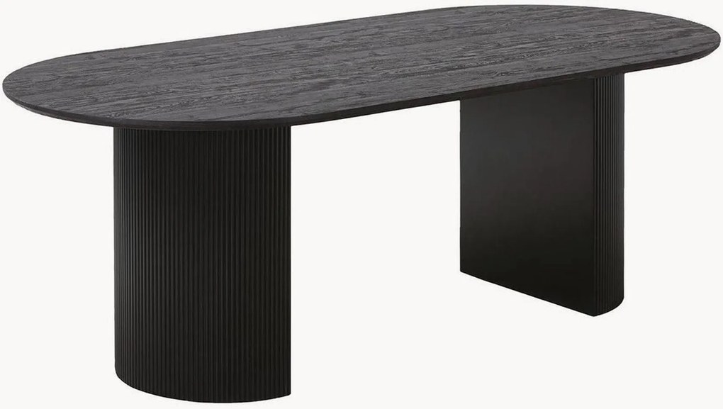 Mesa de jantar oval com efeito de madeira Boavista, 210 x 100 cm