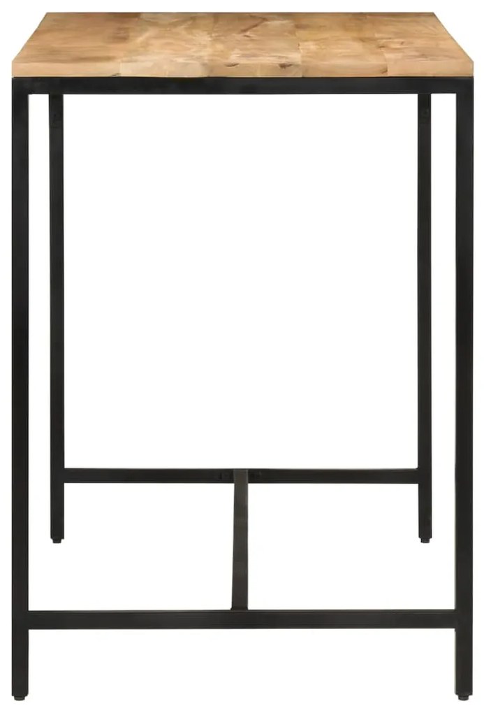 Mesa jantar 110x55x75 cm madeira mangueira maciça áspera/ferro