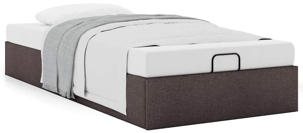 Estrutura de cama otomana sem colchão 90x190 cm castanho escuro