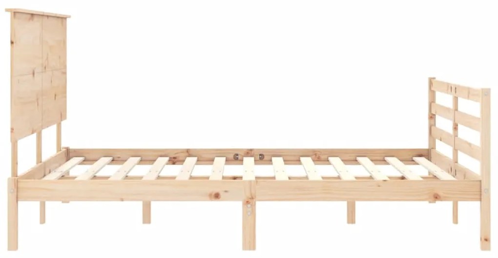 Estrutura de cama com cabeceira 160x200 cm madeira maciça