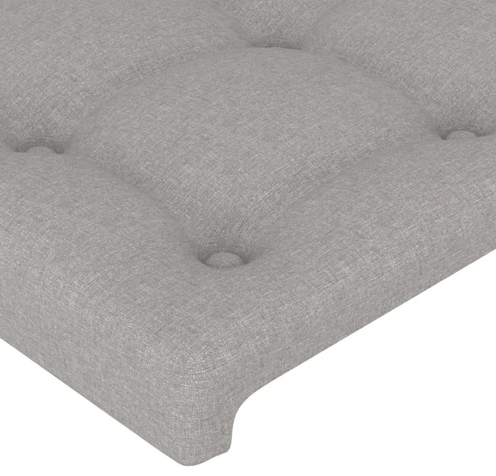 Estrutura de cama com cabeceira 140x200 cm tecido cinza-claro