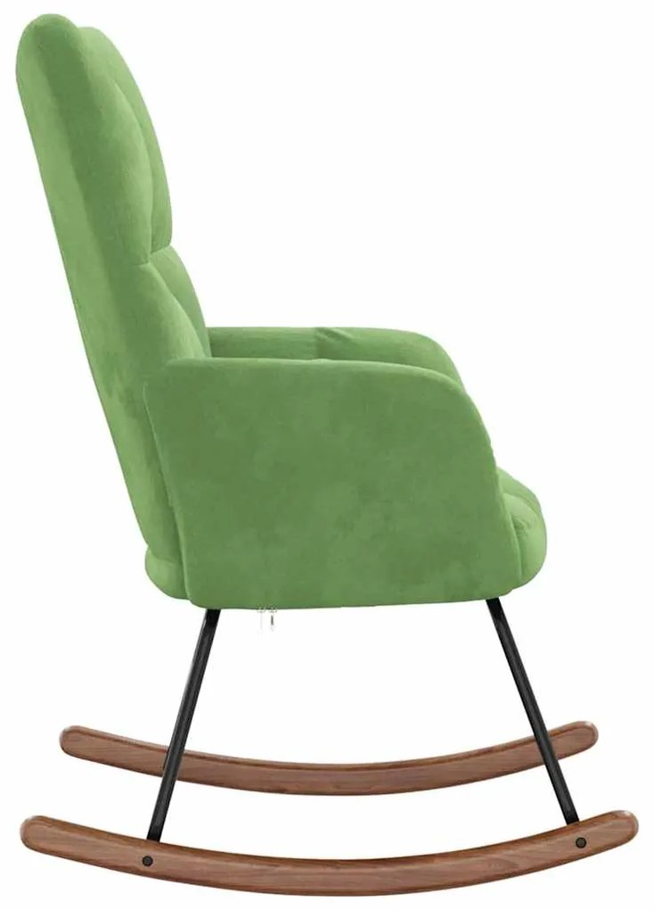 Cadeira de baloiço veludo verde-claro