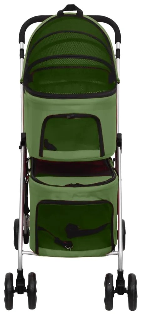 Carrinho dobrável cães 2 níveis 83x48x97 cm tecido oxford verde