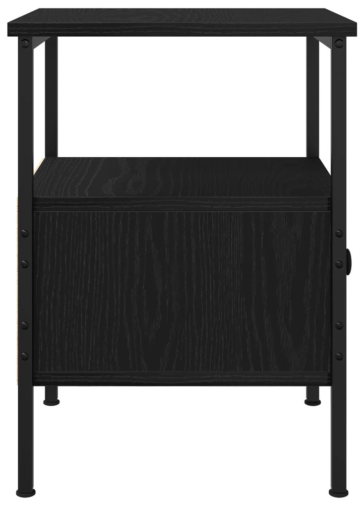 Criado-mudo vidaXL Preto Carvalho 34x36x50 cm Madeira de engenharia e
