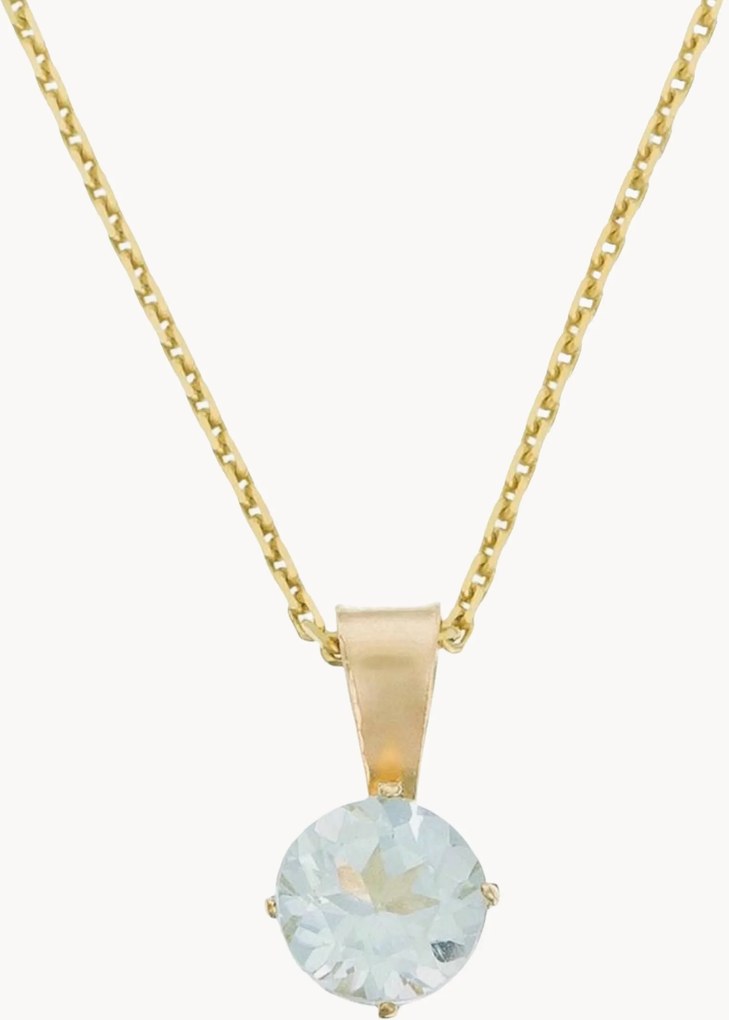 Colar banhado a ouro com pendente e pedra preciosa Puce