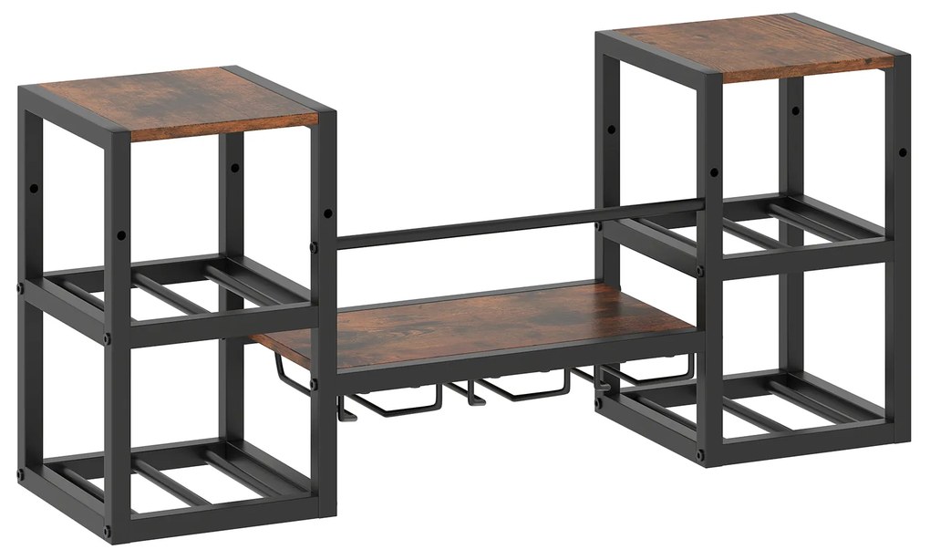 Conjunto de 2 mesas laterais com estação de carregamento, mesa de sofá de 3 níveis, mesa de cabeceira com portas USB, preto