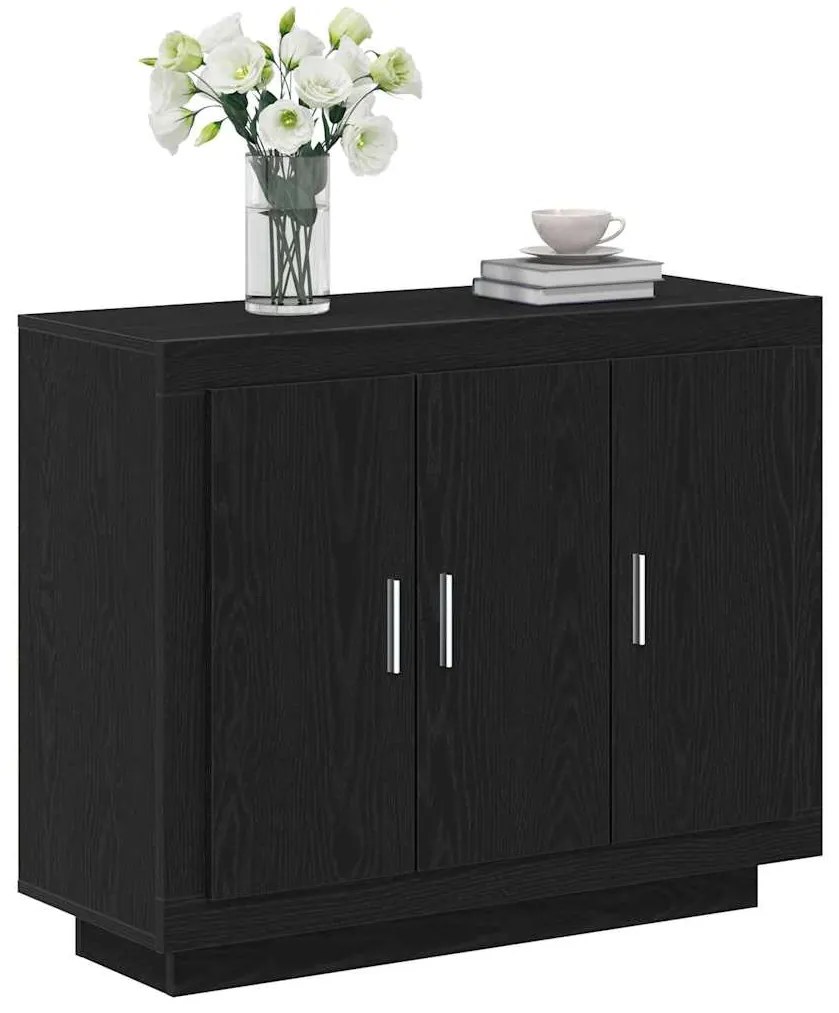 Sideboard vidaXL Preto Carvalho 92x35x75 cm Madeira de engenharia