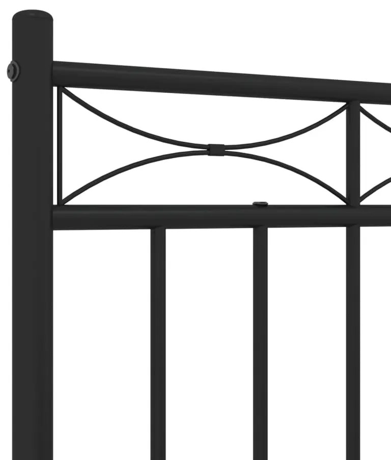 Estrutura de cama com cabeceira 120x200 cm metal preto