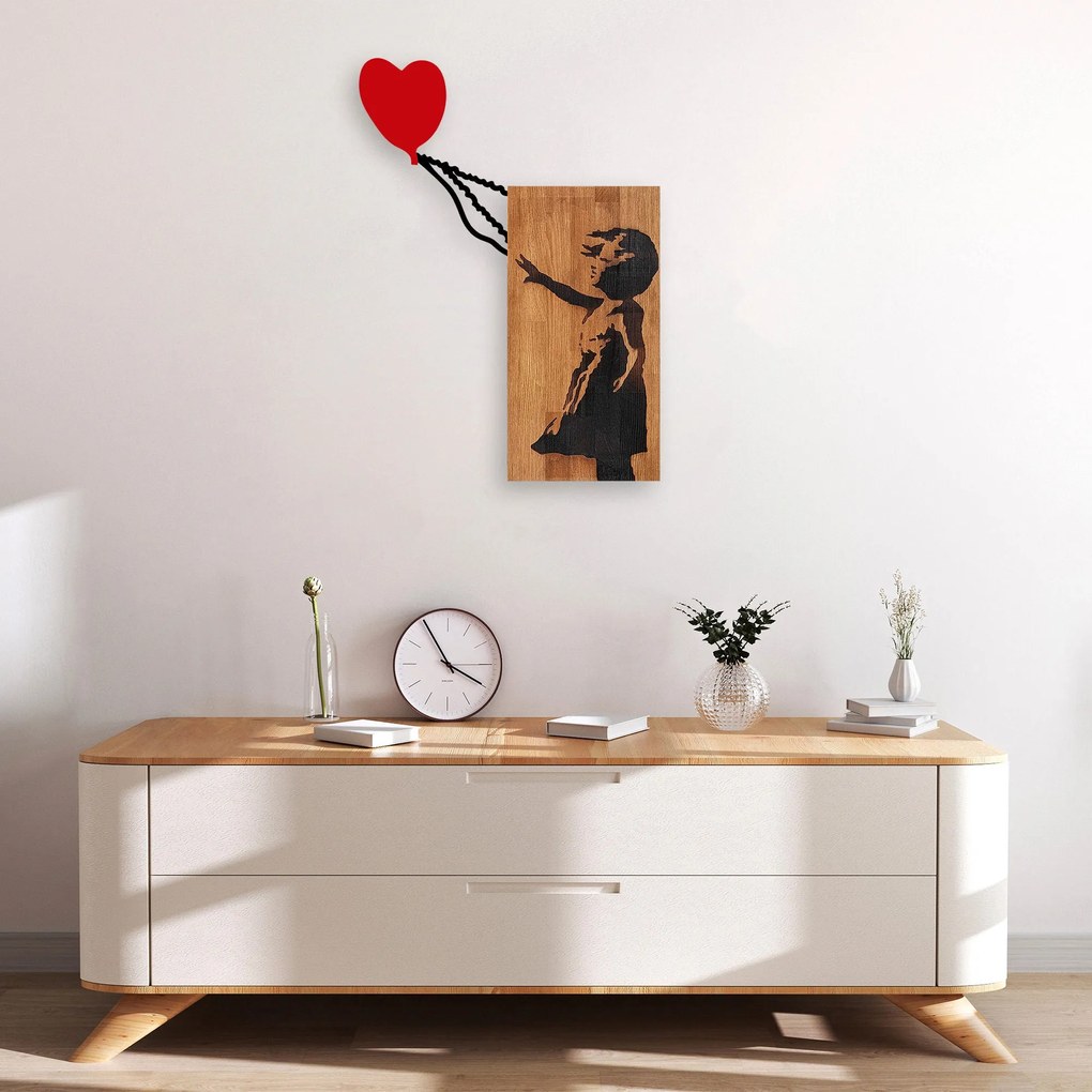 Acessório Decorativo de Parede Ma-366 – Nogueira e Preto – 83 x 60 cm