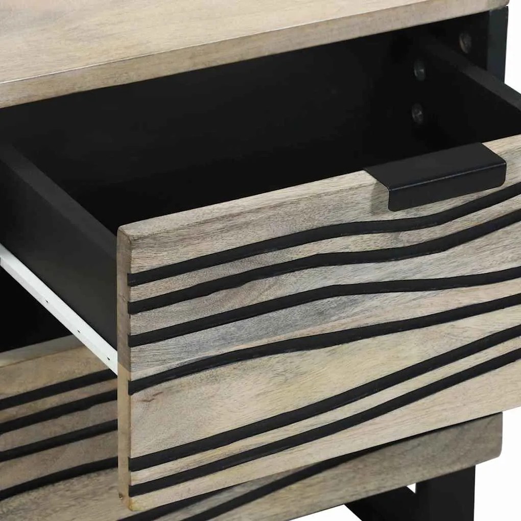 Mesas de cabeceira com gaveta Branco e preto 40 x 33.5 x 46 cm