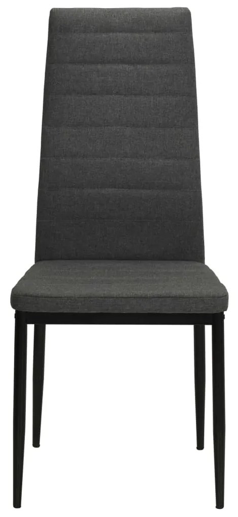 Cadeiras de jantar 6 pcs tecido cinzento-escuro