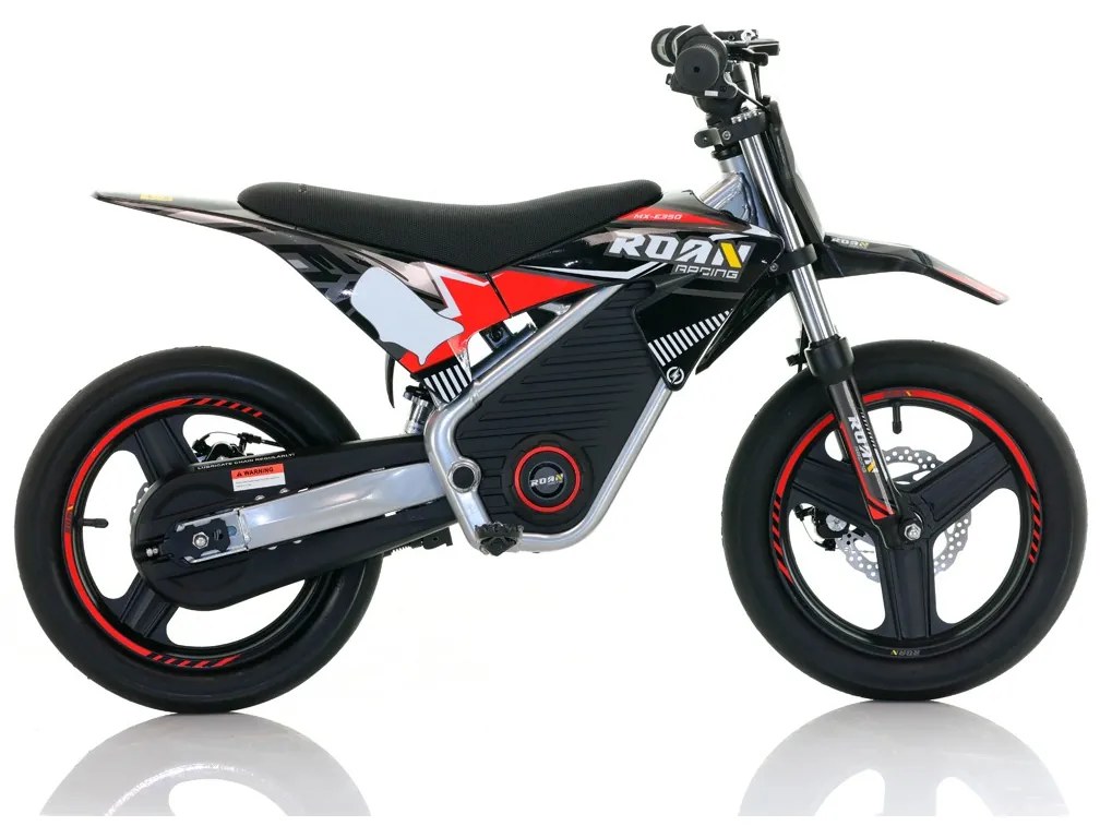 Mini moto elétrica para crianças Minicross 350W Roan MX E350 14/14" Supermotard Preta