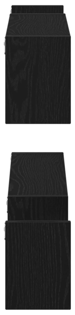 Prateleira de Parede vidaXL 2 pcs Carvalho Preto 100x15x70 cm Madeira