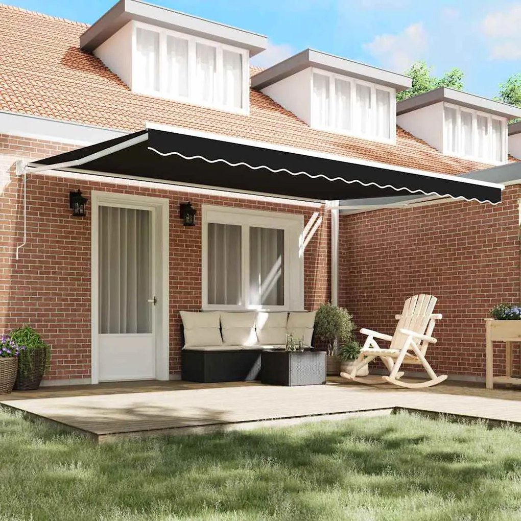 Toldo Retrátil Automático Preto 450 x 300 cm