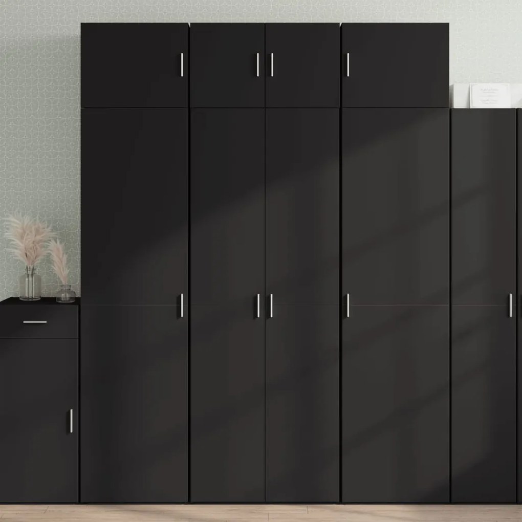 vidaXL Armário de arrumação 70x42,5x225 cm derivados de madeira preto