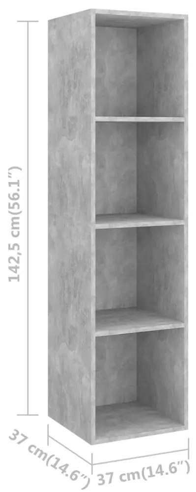 2 pcs conjunto de móveis de TV contraplacado cinzento cimento