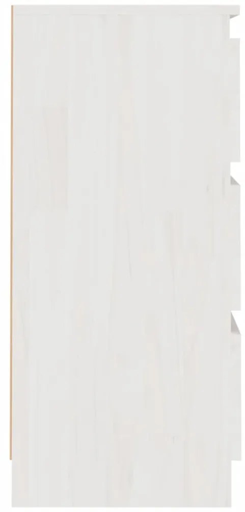 Mesas de cabeceira 2 pcs 40x29,5x64 cm pinho maciço branco