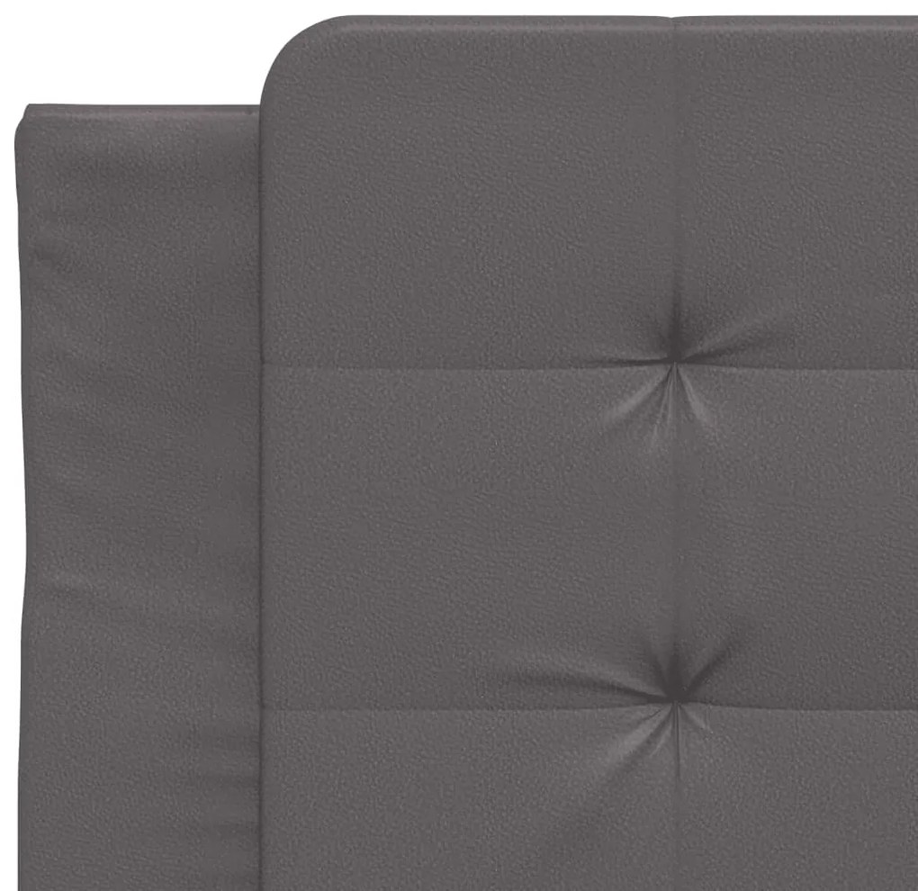 Estrutura de cama com luzes LED 90x200cm couro artificial cinza