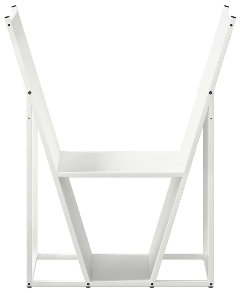 Suporte para lenha 69,5x35x81 cm aço laminado a frio branco
