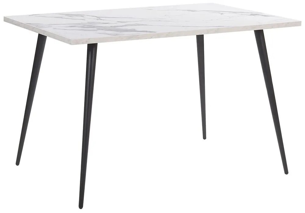 Mesa de Jantar com efeito de mármore branco 120 x 80 cm SANTIAGO Beliani
