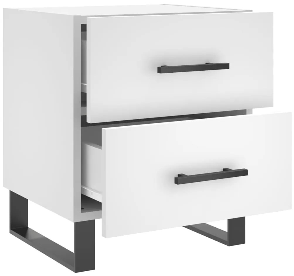 Mesas de cabeceira 2 pcs 40x35x47,5 cm deriv. de madeira branco