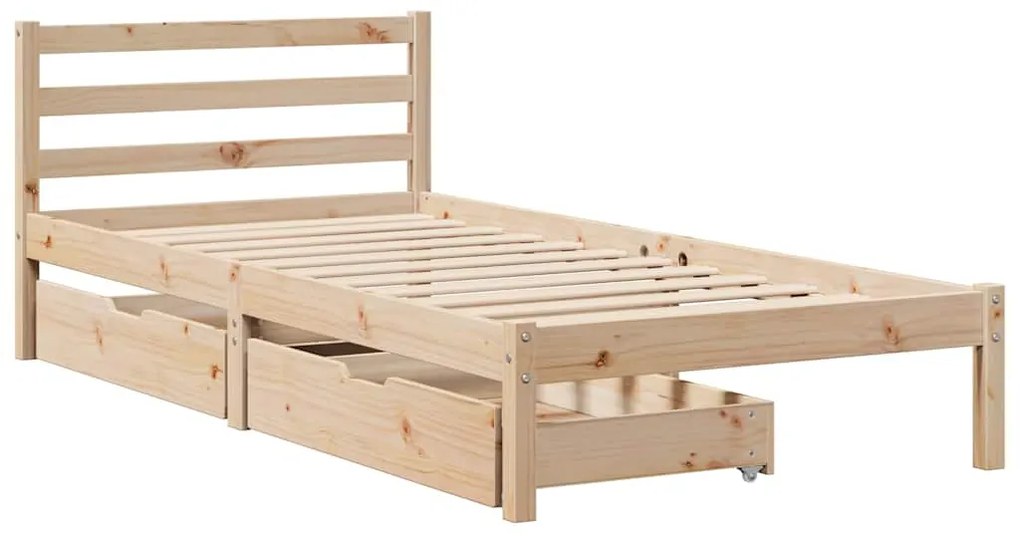 Cama sem colchão 90x200 cm madeira de pinho maciça