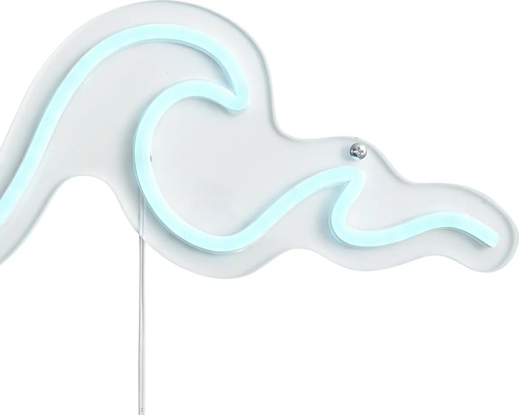 Candeeiro de parede néon azul incluindo LED - Wave