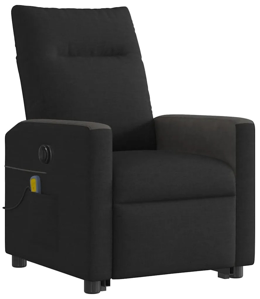 Poltrona elétrica elevatória massagens tecido preto