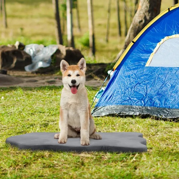 Cama para cães grandes com suporte viscoelástico tapete impermeável com capa removível 110 x 66 x 5 cm Cinzenta