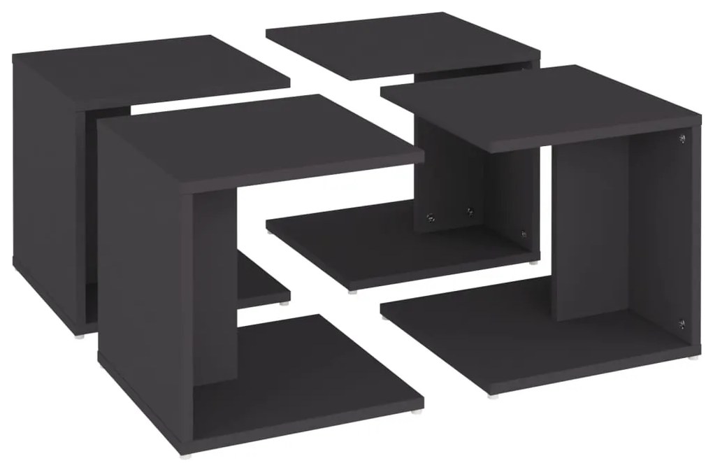Mesas de centro 4 pcs 33x33x33 cm derivados de madeira cinza