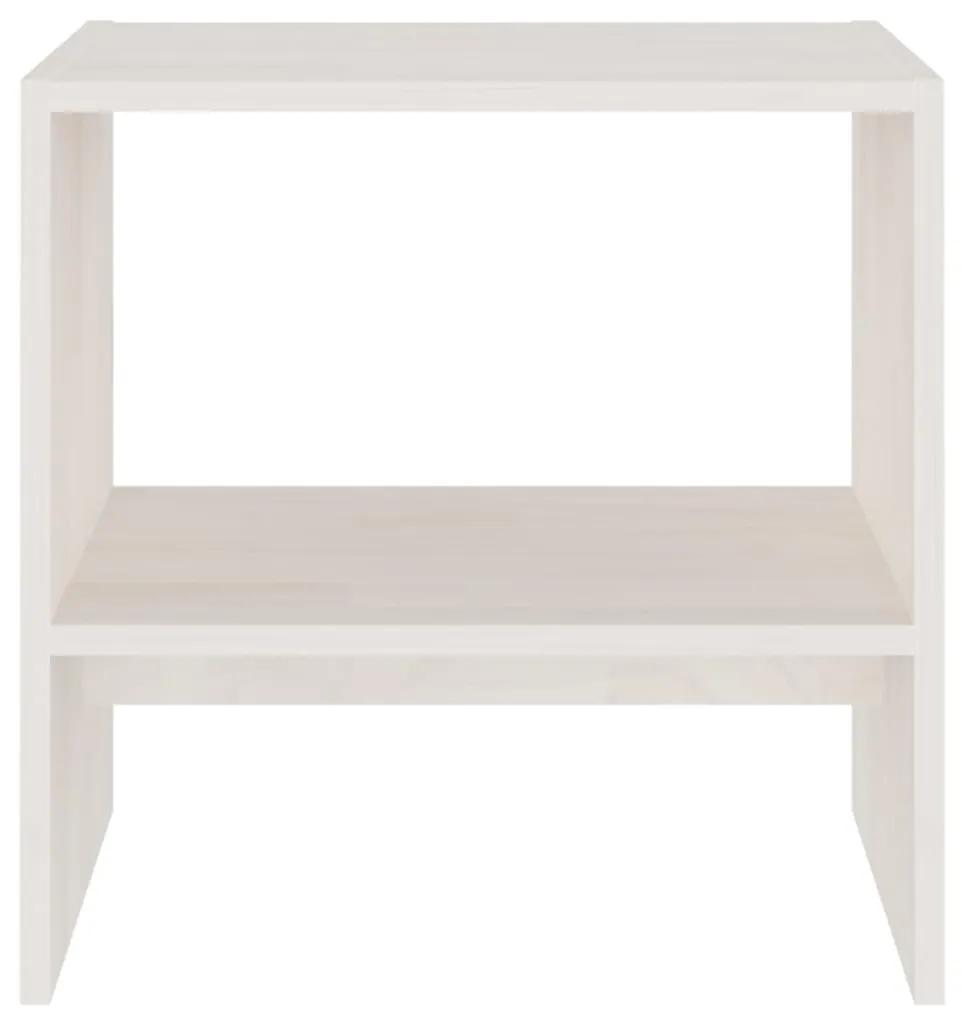 Mesas de cabeceira 2 pcs 40x30,5x40 cm pinho maciço branco