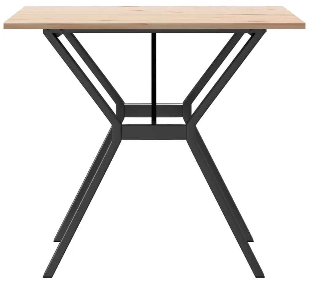 Mesa de jantar estrutura em Y 90x90x75 cm pinho e aço