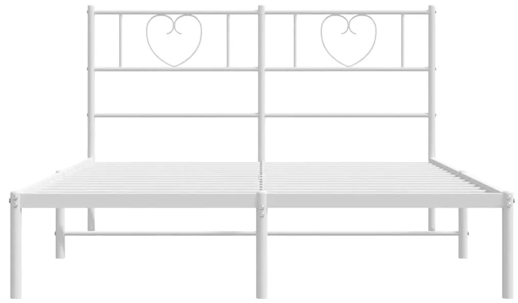 Estrutura de cama com cabeceira 135x190 cm metal branco